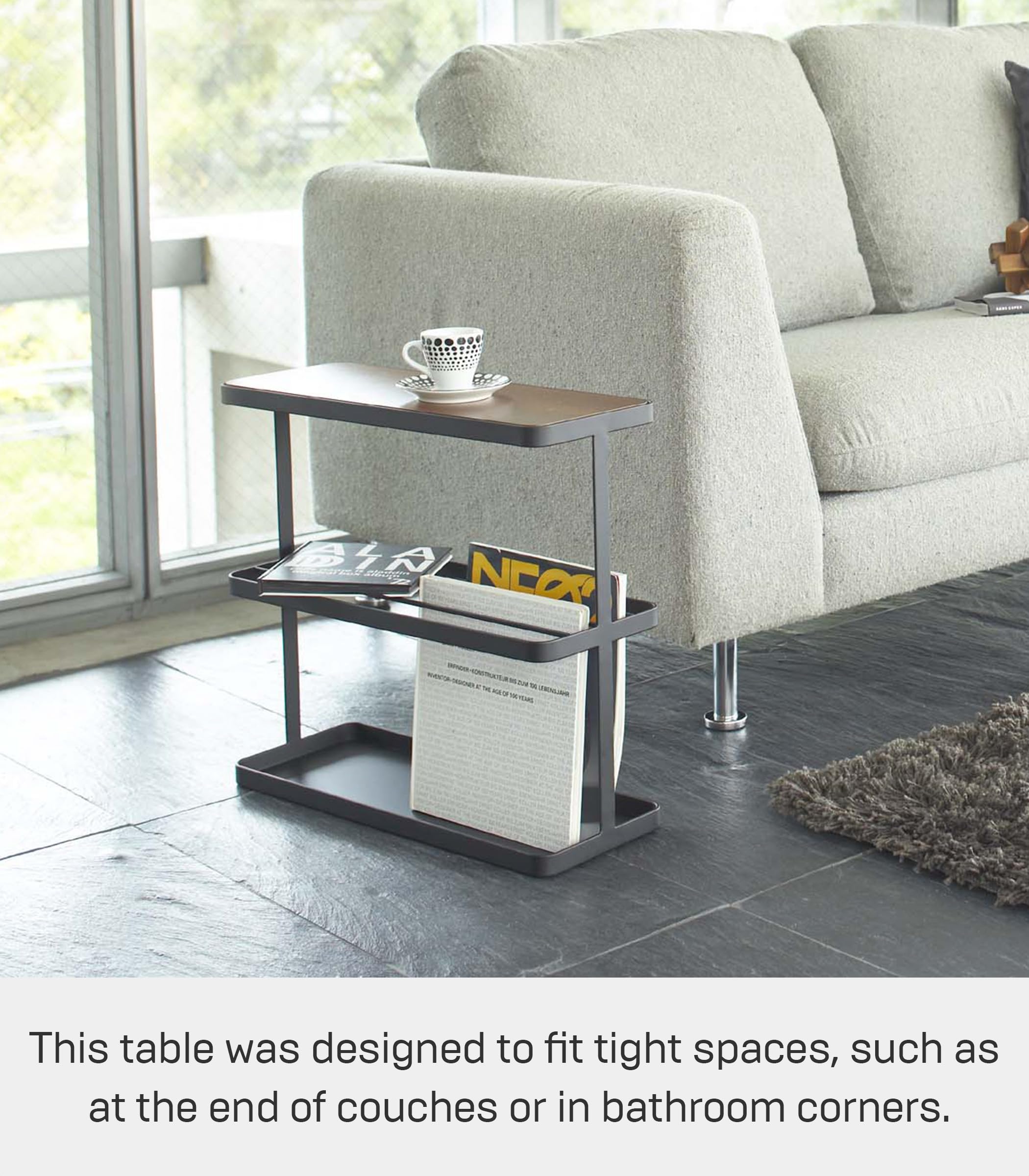 Amazon｜山崎実業 サイドテーブル タワー ブラック 6707｜サイド